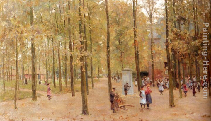 Anton Mauve The Brink In Laren With Children Playing